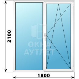 Прямоугольный пластиковый стеклянный балконный блок 1800×2100 ОА-56533