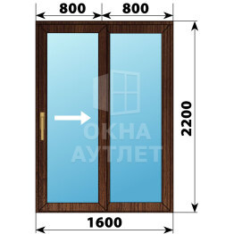 Раздвижная дверь из дуба 1600×2200 2С ОА-62323