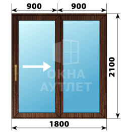 Раздвижная дверь из дуба 1800×2100 2С ОА-62389