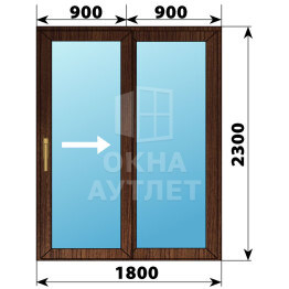 Раздвижная дверь из дуба 1800×2300 2С ОА-62452