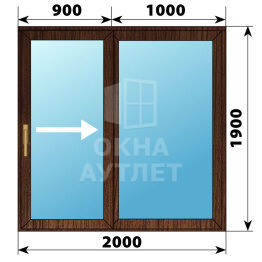 Раздвижная дверь из дуба 2000×1900 2С ОА-62425