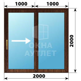 Раздвижная дверь из дуба 2000×2000 2С ОА-62431