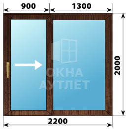 Раздвижная дверь из дуба 2200×2000 2СН ОА-62506