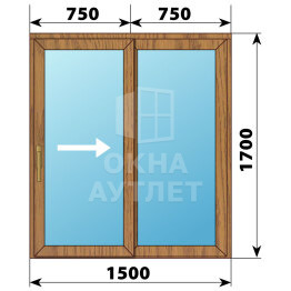 Раздвижная дверь из лиственницы 1500×1700 2С ОА-62140