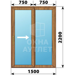 Раздвижная дверь из лиственницы 1500×2200 2С ОА-62173
