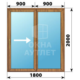 Раздвижная дверь из лиственницы 1800×2000 2С ОА-62200