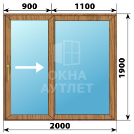 Раздвижная дверь из лиственницы 2000×1900 2СН ОА-62227