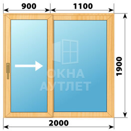Раздвижная дверь из сосны 2000×1900 2СН ОА-62206