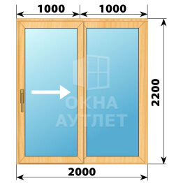 Раздвижная дверь из сосны 2000×2200 2С ОА-62293
