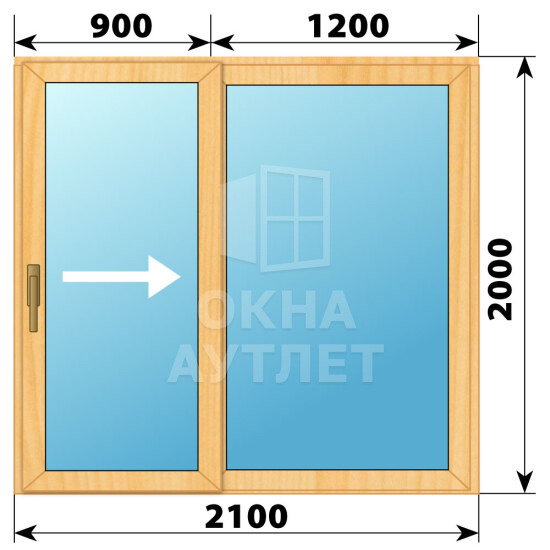 Раздвижная дверь из сосны 2100×2000 2СН ОА-62275