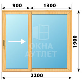 Раздвижная дверь из сосны 2200×1900 2СН ОА-62257