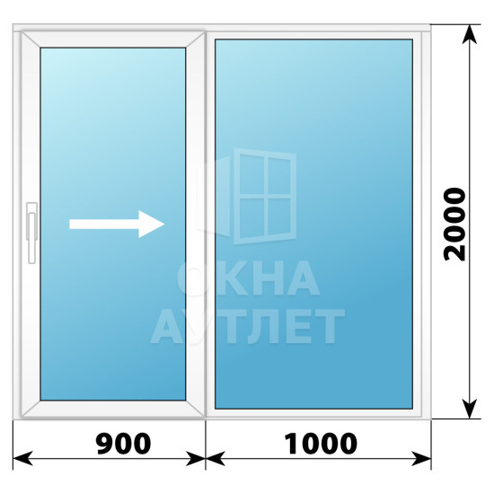 Пластиковая раздвижная дверь 1900×2000 №1 ОА-33147