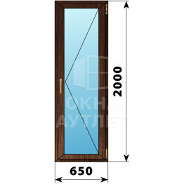 Стеклянная балконная дверь из дуба 650×2000 П ОА-63190