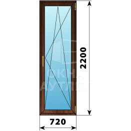 Стеклянная балконная дверь из дуба 720×2200 ПО ОА-61192