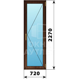 Стеклянная балконная дверь из дуба 720×2270 П ОА-63391
