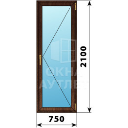 Стеклянная балконная дверь из дуба 750×2100 П ОА-63337