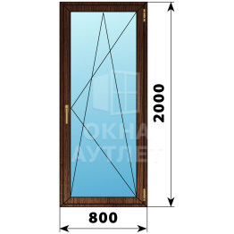 Стеклянная балконная дверь из дуба 800×2000 ПО ОА-61162