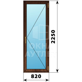 Стеклянная балконная дверь из дуба 820×2250 П ОА-63475