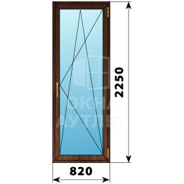 Стеклянная балконная дверь из дуба 820×2250 ПО ОА-61456