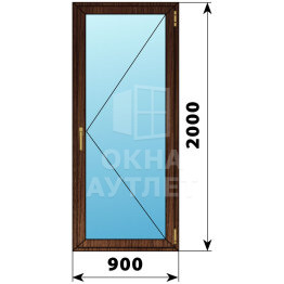Стеклянная балконная дверь из дуба 900×2000 П ОА-61306