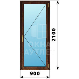 Стеклянная балконная дверь из дуба 900×2100 П ОА-61423