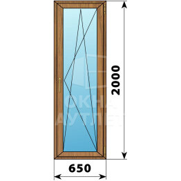 Стеклянная балконная дверь из лиственницы 650×2000 ПО ОА-62821