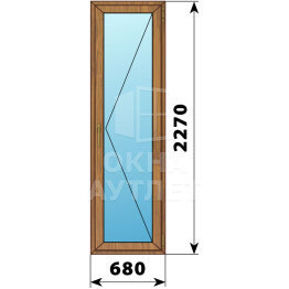 Стеклянная балконная дверь из лиственницы 680×2270 П ОА-58918