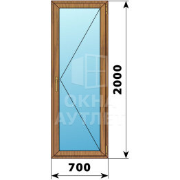 Стеклянная балконная дверь из лиственницы 700×2000 П ОА-59806