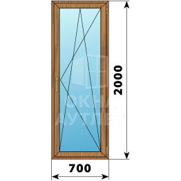 Стеклянная балконная дверь из лиственницы 700×2000 ПО ОА-59845