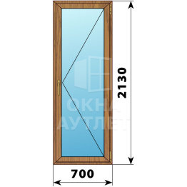 Стеклянная балконная дверь из лиственницы 700×2130 П ОА-59980