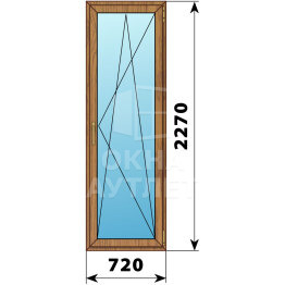 Стеклянная балконная дверь из лиственницы 720×2270 ПО ОА-60145