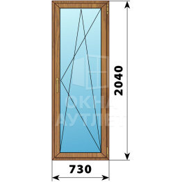 Стеклянная балконная дверь из лиственницы 730×2040 ПО ОА-59923