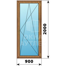Стеклянная балконная дверь из лиственницы 900×2000 ПО ОА-60229