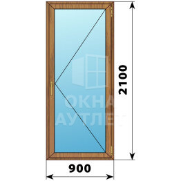 Стеклянная балконная дверь из лиственницы 900×2100 П ОА-62953