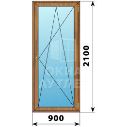 Стеклянная балконная дверь из лиственницы 900×2100 ПО ОА-60322