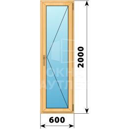 Стеклянная балконная дверь из сосны 600×2000 П ОА-59029