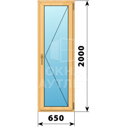 Стеклянная балконная дверь из сосны 650×2000 П ОА-59104
