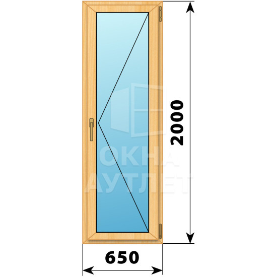 Стеклянная балконная дверь из сосны 650×2000 П ОА-59104