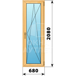 Стеклянная балконная дверь из сосны 680×2080 ПО ОА-59251