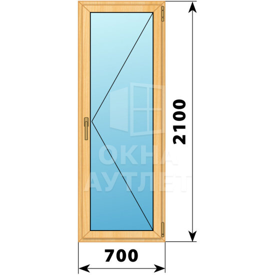 Стеклянная балконная дверь из сосны 700×2100 П ОА-59260