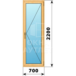 Стеклянная балконная дверь из сосны 700×2200 П ОА-59458