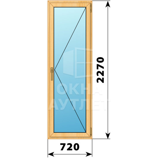 Стеклянная балконная дверь из сосны 720×2270 П ОА-59557