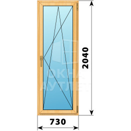 Стеклянная балконная дверь из сосны 730×2040 ПО ОА-62782