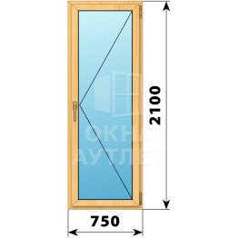Стеклянная балконная дверь из сосны 750×2100 П ОА-59362