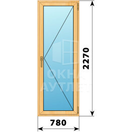 Стеклянная балконная дверь из сосны 780×2270 П ОА-59752