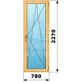 Стеклянная балконная дверь из сосны 780×2270 ПО ОА-62824