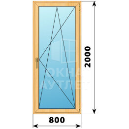 Стеклянная балконная дверь из сосны 800×2000 ПО ОА-59497