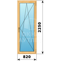 Стеклянная балконная дверь из сосны 820×2250 ПО ОА-62836