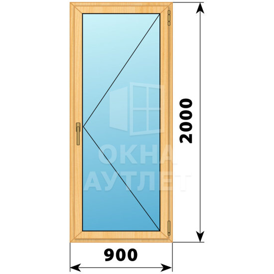Стеклянная балконная дверь из сосны 900×2000 П ОА-59665