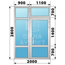 Теплая алюминиевая входная группа 2000×2800 ОА-66298